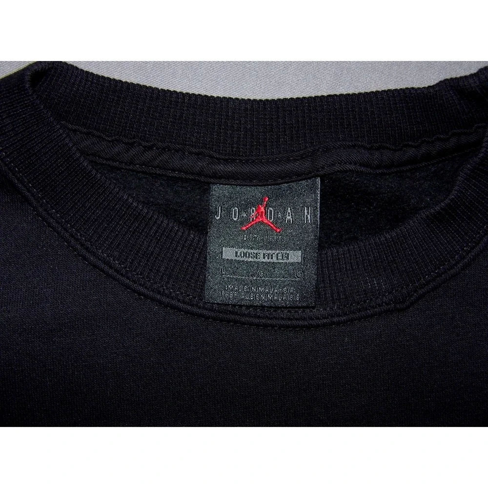 Air Jordan Black Pull Over Jumpman Oversized Crew Neck Sweatshirt Women's Large